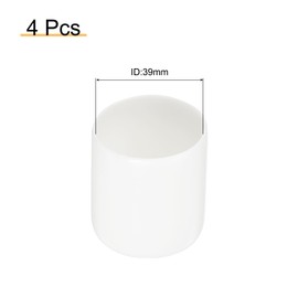 sourcing map 4pcs 39mm(1.5") Rubber End Caps, Round Vinyl Plug Insert Plastic End Caps for Tubing, Fence, Pipe Post, Furniture, Railing, White