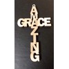 AMAZING GRACE CROSS, cut out words, lg, handmade