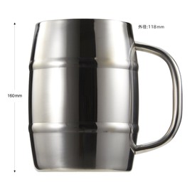 Beer Mug Double Stainless Steel Barrel Mega Jug 1.0L