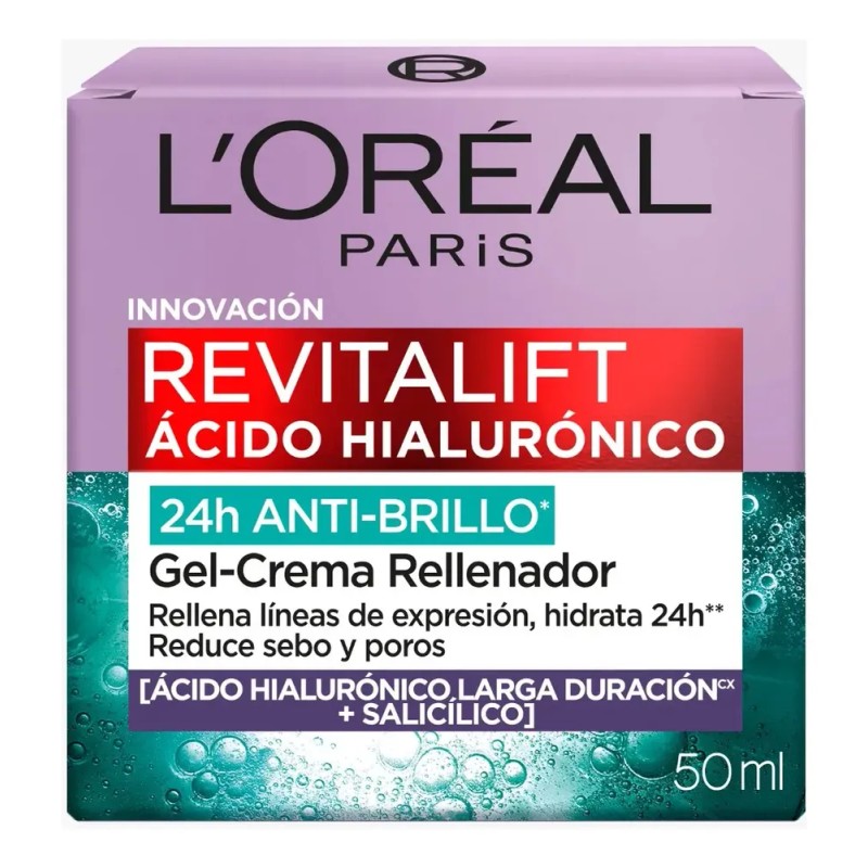 Gel Crema Hidratante L'Oréal Paris Revitalift Ácido Hialurónico, 50 ml