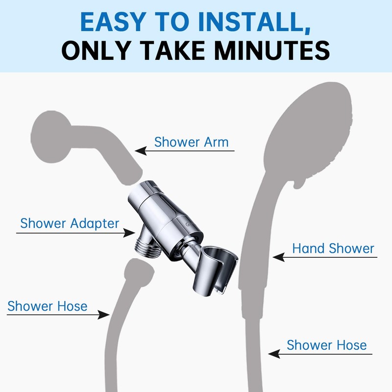 G-Promise Metal Shower Head Holder for Hand Held, Adjustable Bracket,