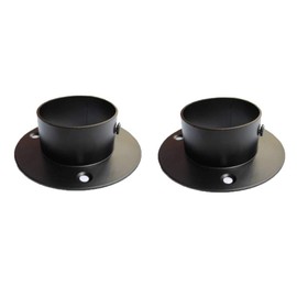 NELXULAS Stainless Steel Heavy Duty Closet Rod Holder,Shower Curtain Rod End Supports Socket,Flange Rod Holder Closet Pole,Adjustable Tightness easy installation (2 INCH, Black)