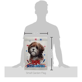 Breeze Decor Patriotic Brown Tibetan Terrier Garden Flag-Set Wall Hanger Dog Puppy Spoiled Paw Canine Fur Pet Nature Farm Animal Creature House Banner Small Yard Gift Double-Sided, Made in USA