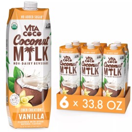 Vita Coco Coconut Milk Non Dairy Beverage Pack of 6 Plant Based 33.8 Fl Oz