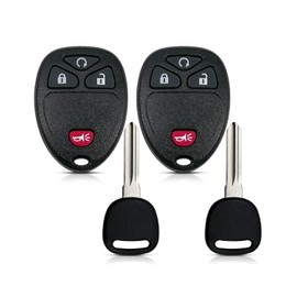 Key Fob with Ignition Key Compatible with Chevy Silverado Equinox Traverse Tahoe Avalanche GMC Sierra Saturn Yukon Pontiac Torrent Suzuki Buick, Keyless Entry Remote Control Fob Replace 15913421 20868