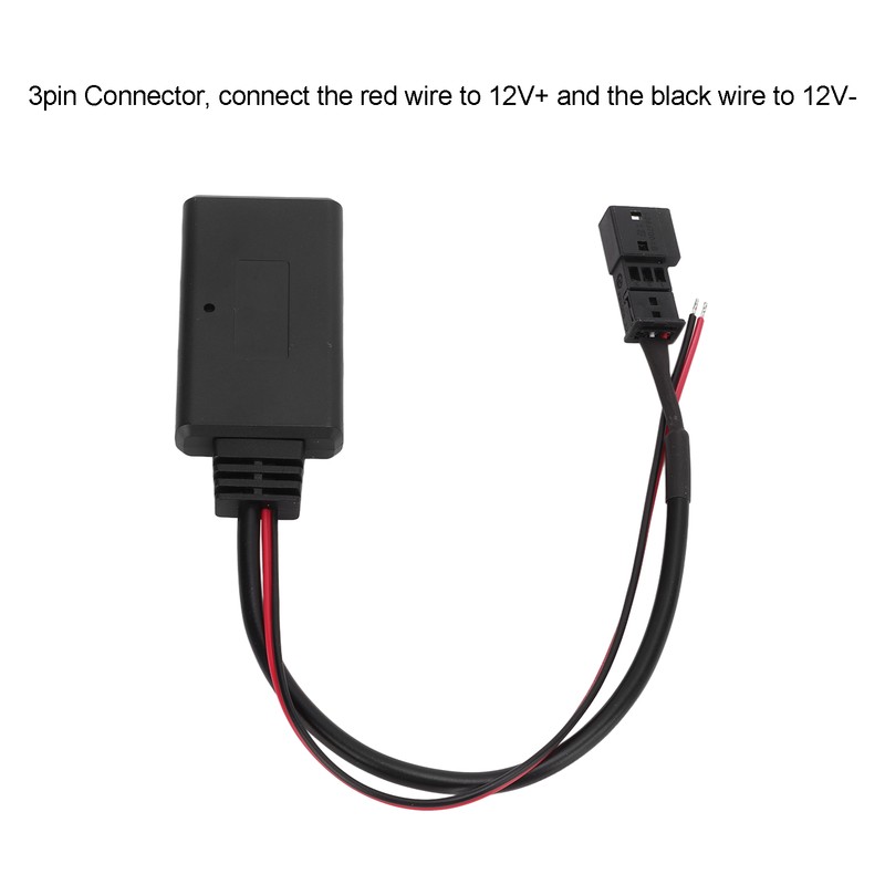 Car Bluetooth5.0 AUX Module 3Pin ABS Black Wearproof Replacement for