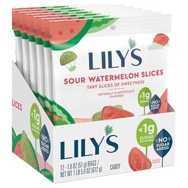 LILY'S Sour Watermelon Slices, Gummy Sweets Bags, 1.8 oz (6 Count)