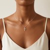 Cross Necklace for Women,925 Sterling Silver 1.5MM Bead Chain Cross
