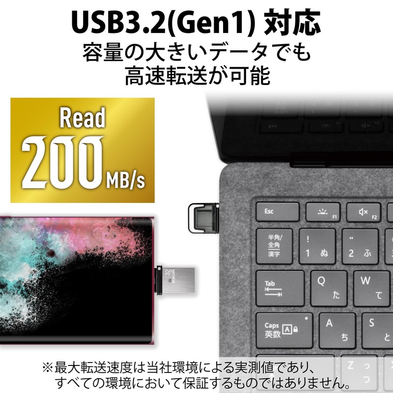 Elecom MF-CAU32032GSV USB Memory, 32 GB USB 3.2 (Gen1) Type-C