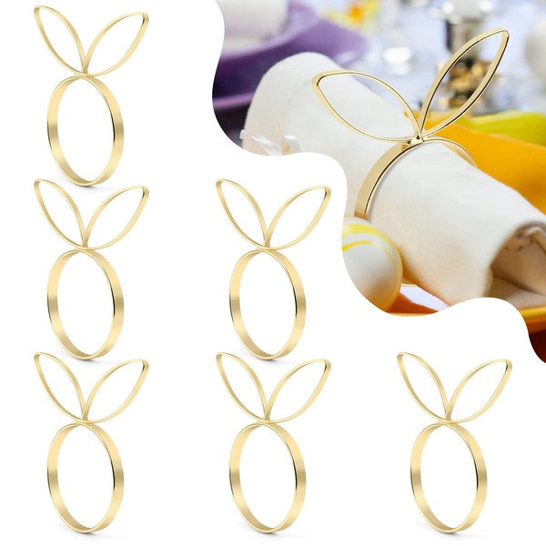 Kesote KESOTE Easter Napkin Rings Set of 6, Bunny Napkin