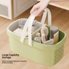 Plastic Shower Caddy Basket,Storage Basket with Handle Green