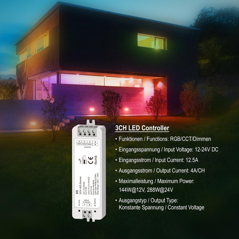 HEXIM 12-48V LED Controller & Remote Control - Smart Home