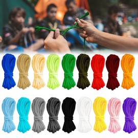 ANZOAT 18 Rolls 3 m Paracord Cord Set, 18 Colours, 550 Paracord, Multifunctional Paracord Ropes for Children and Adults, Outdoor Survival Cord, Paracord Bands Set for DIY Bracelets, Key Chain