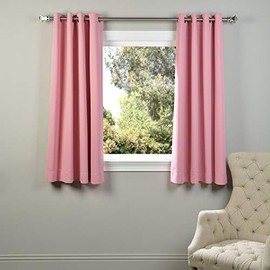 HPD Half Price Drapes BOCH-201305-63-GR, cortinas de oscurecimiento de habitación con ojales para recámara, 50 x 63 pulgadas (1 panel), color rosa precioso, 50 pulgadas de ancho x 63 pulgadas de largo