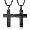 Xikui Cross Necklace for Men Women, Black Silver Stainless Steel