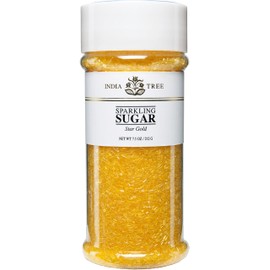India Tree Gold Sparkling Sugar, 7.5 oz | Vibrant Decorating Sugar for Cakes, Cookies & Holiday Desserts