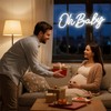 Oh Baby Neon Sign for Backdrop Wall Decor, Dimmable LED