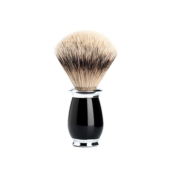 MÜHLE - Shaving Brush – Purist Series – Silver Tip Badger Pluck – Precious Resin Black