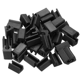 PATIKIL Kitchen Sink Rack Feet, 40 Pack 4mm ID Plastic Sink Protective Replacement Feet Wire Bumpers Protector for Kitchen Sink Grid, Black