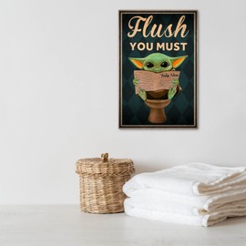 Flush You Must Sign Funny Gift Idea for Toilet and Bathrooms 20 x 30 cm Forex in 3 mm Thickness