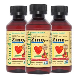 ChildLife Essentials Liquid Zinc Plus para niños, 4 onzas líquidas (paquete de 3)  Niños y niños, gluconato de zinc y cobre, apoyo inmunológico,...   