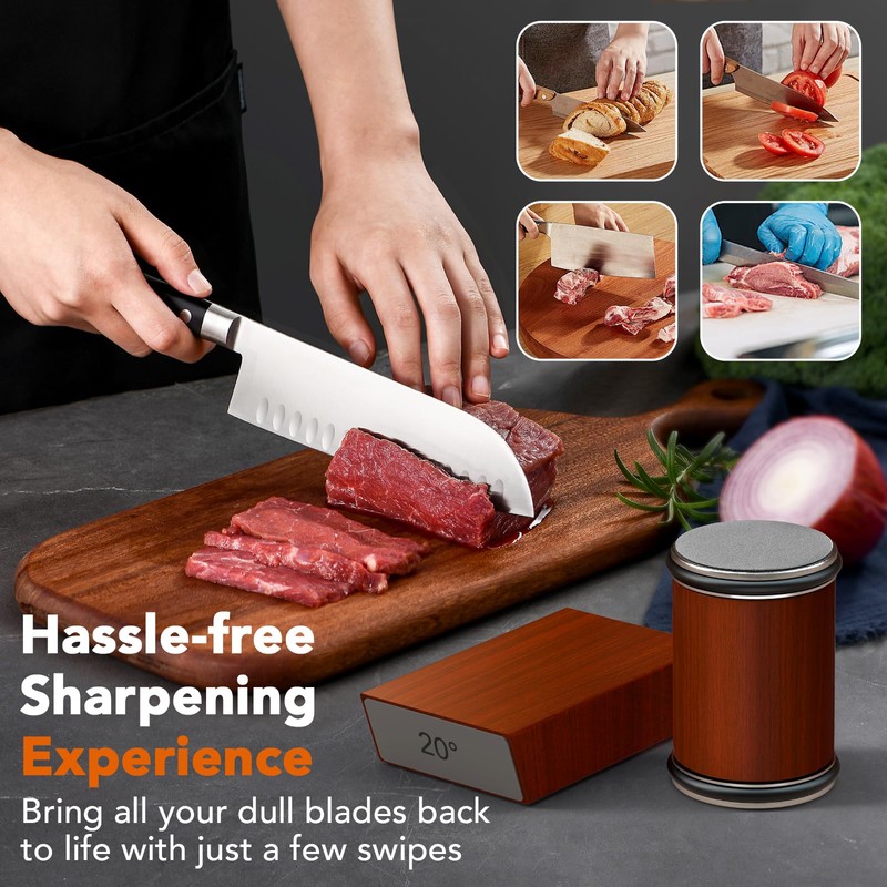 Rolling Knife Sharpener for Razor Sharp Edges, Easy Kitchen Knife