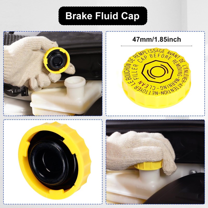 YUEARN Brake Fluid Cap, Brake Master Cylinder Reservoir Cap Replacement