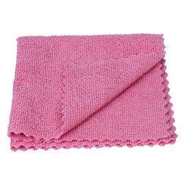 Restaurantware-Clean Tek Professional 11.81 x 11.81 Inch Microfiber Rags in a Box, 25 Absorbent Cleaning Cloths - No-Scratch, Pink Microfiber Reusable Edgeless Cleaning Towels, Leaves No Streak
