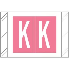 Alpha Label, Tabbies Compatible, 1"H x 1-1/2"W, Laminated, Pack of 500,"K"