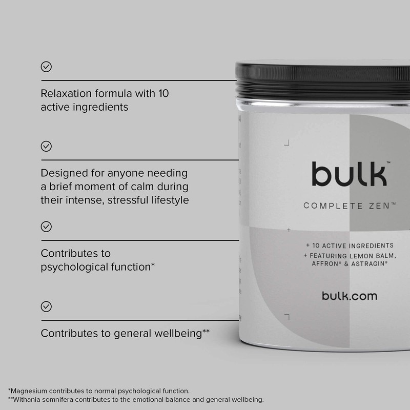 Bulk Complete Zen Capsules, Pack of 120, 30 Servings