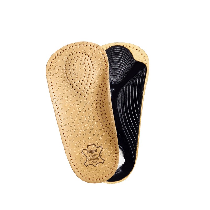 Orthotic leather insoles with longitudinal and transverse arch support, Kaps
