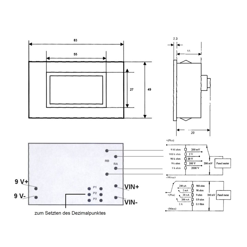 Peak Tech LED Display Digital Voltmeter/Ammeter as Panel – 1999