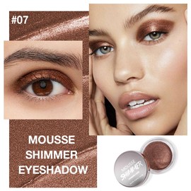 KXmzeG Dark Brown Mousse Shimmer Monochrome Eyeshadow, Neutral Matte Cream Monochrome Eye Shadow Pallette, Long-Lasting Waterproof Blendable sombras para ojos, Mini Eyeshadow(07#, Pack of 1)