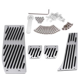 Qiilu 4 pieces car manual transmission footrest pedal, clutch brake footrest pedal pad for 1 3 5 7 X1 series E30 E32