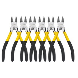 Wire Cutters, 6 Pack, BOOSDEN 6.5" Flush Cutters Spring Loaded Pliers Side Cutting Pliers Diagonal Cutting Pliers Dikes Wire Cutters Side Cutters for Crafts Electrician Work Jewelry Making