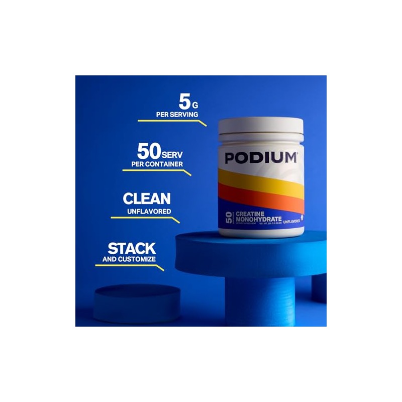 Podium Nutrition Solos | Monohidrato de creatina, 50 porciones, sin