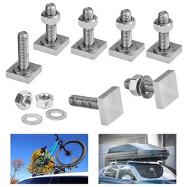ANTHYTA Set of 8 T-slot adapters, M8 x 35 mm, stainless steel T-slot nuts with nuts and washers, roof box, slot nuts for roof racks, roof racks, roof box