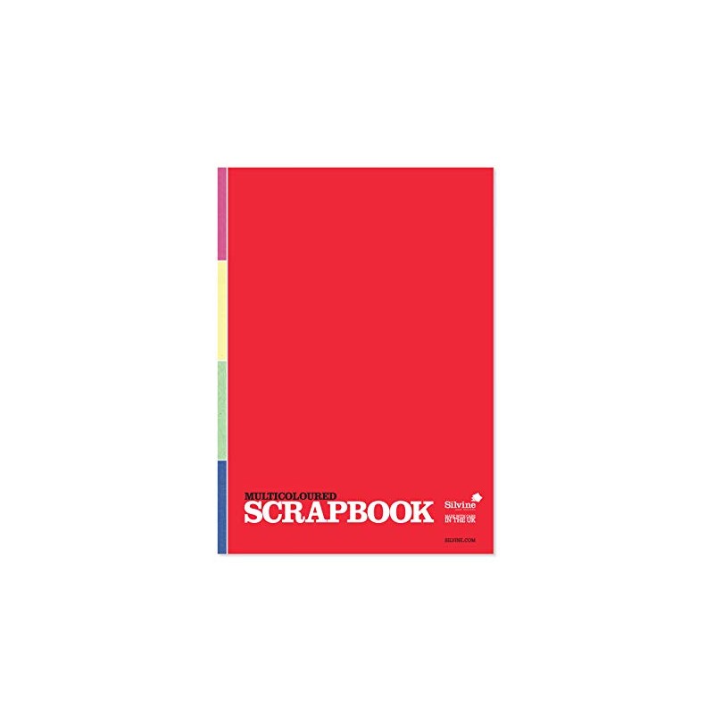 Silvine Perfect Bound Multicloured Scrapbook. 80 Assorted Colour Pages of