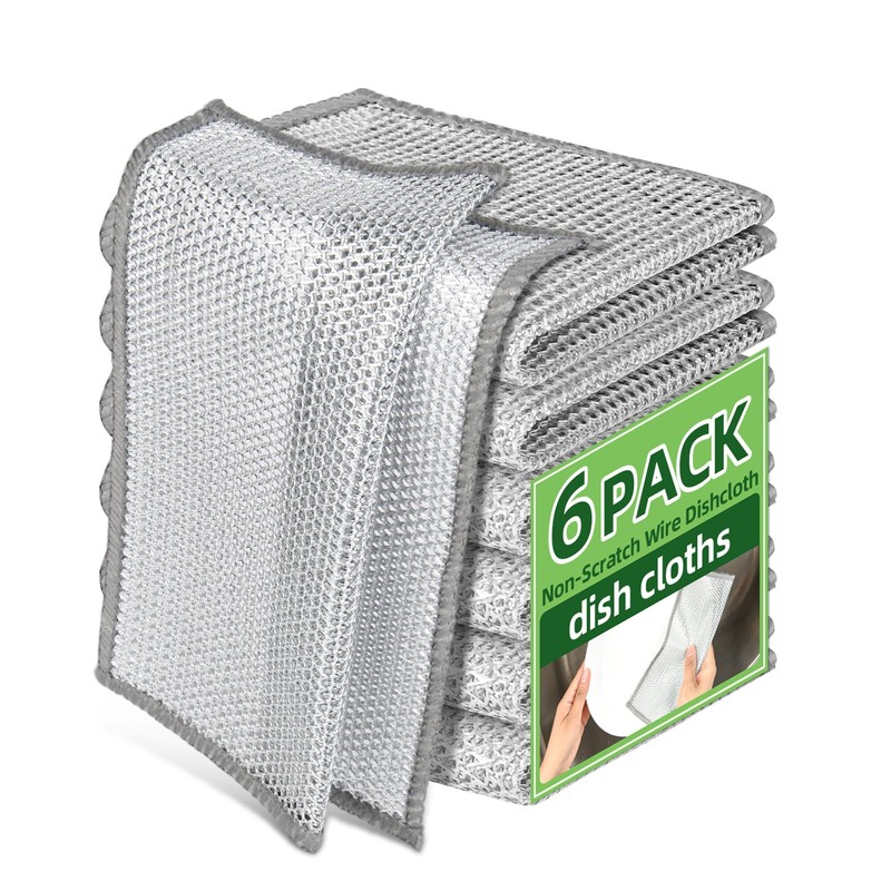 Senlleo Stainless Steel Scrubber and Cleaning Rags - Non Scratch