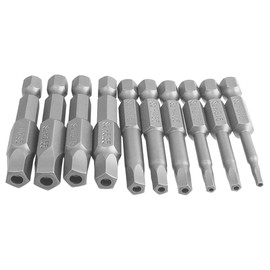 Treki 10 Piece Mini Pentagon Screwdriver Bit Set, [S2 Steel H2.15-H7.55] Pentagon Star Screwdriver Bits, Hex Shank Magnetic Screwdriver Bit for Safety Head Pan Head Screws