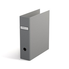 Bigso Box of Sweden ARCHIE Folder with 2 Rings and Lever Mechanism - Ring Binder Made of Fibreboard and Paper - A4 Ring Binder for Filing Loose Paper - Grey