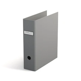 Bigso Box of Sweden ARCHIE Folder with 2 Rings and Lever Mechanism - Ring Binder Made of Fibreboard and Paper - A4 Ring Binder for Filing Loose Paper - Grey