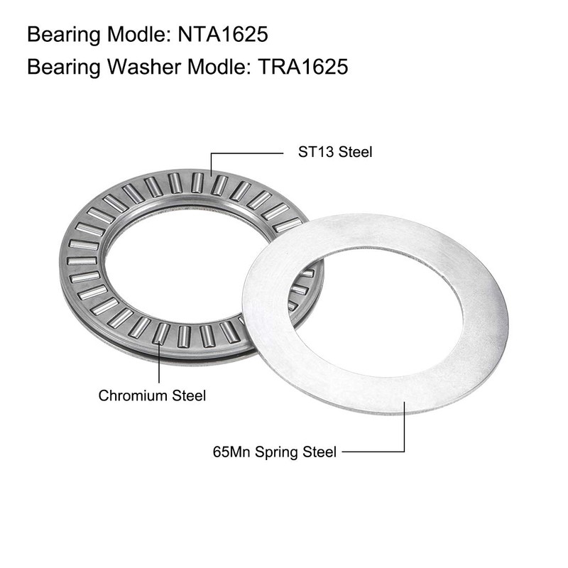uxcell NTA1625 Thrust Needle Roller Bearings with Washers 1" Bore