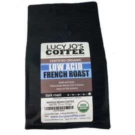 Lucy Jo's Coffee, Organic Low Acid French Roast, Whole Bean 11 oz