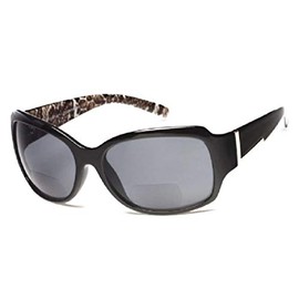 Jackie O Designer Style Outside Bifocal Reading Glasses - Black 1.25