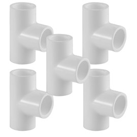 Lesso America 401 Series PVC Pipe Fitting - Tee - Schedule 40 (White) - 1" (SOC x SOC x SOC) 5 PCS/High-Flow Capacity/Plumbing, Irrigation, Pool, Spa, DIY Projects/NSF Certified (401-010)