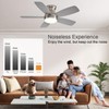 JSAITEE Ceiling Fans with Lights, 42 Inch Low Profile Ceiling