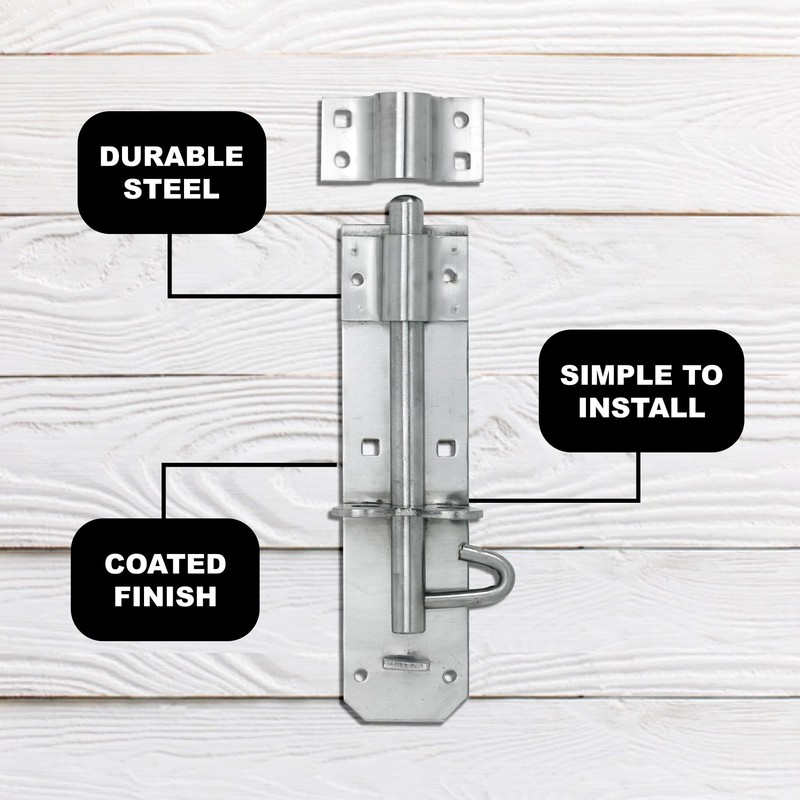 Primes DIY Brenton Strong Sliding Lockable Padbolt(8") Ideal for use