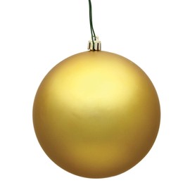Vickerman 6" Matte Finish Shatterproof Christmas Ball Ornament, UV Resistant with Drilled Cap, 4 per Bag, Matte Gold - Easy to Hang - Reliable