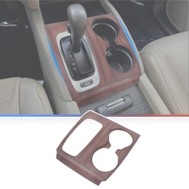 Gear Shift Panel Cover for Honda Pilot 2016-2020/ Honda Ridgeline 2017-2020, Gear Shift Knob Console Panel Trim, ABS Center Console Cup Holder Frame Anti-Scratch Protector Accessories (Wood Grain)